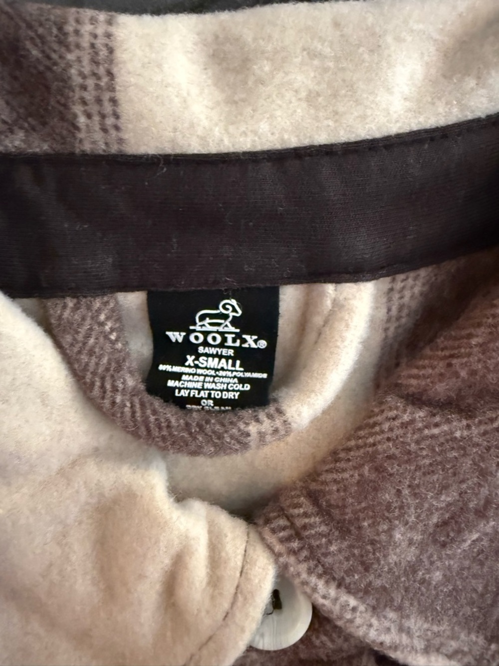 WOOLX Sawyer Shacket Brown & Cream Plaid Women's Jacket - Picture 2 of 6